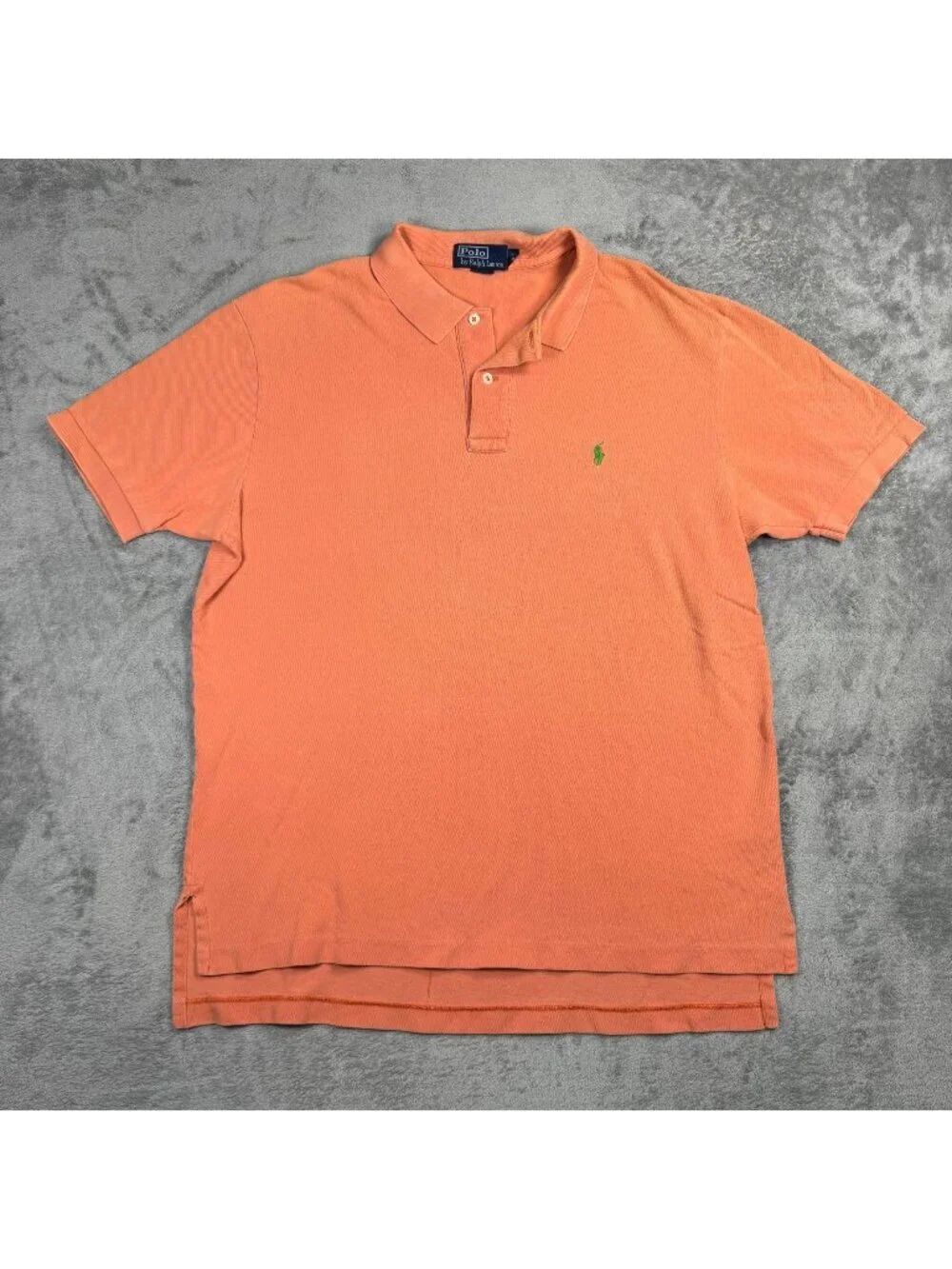 Y2K Polo Ralph Lauren Mens Muted Peach Polo Shirt Business Casual Preppy